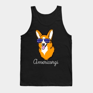 Cute Corgi Face Cogi Lover Independence Day - Americorgi Tank Top